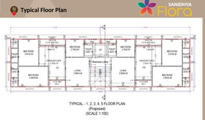 Project Image of 0.0 - 863.7 Sq.ft 3 BHK Apartment for buy in Madhav Sanidhya Flora