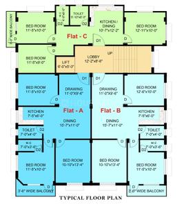 Project Image of 1080.0 - 1100.0 Sq.ft 3 BHK Apartment for buy in Chironjoy Apartment