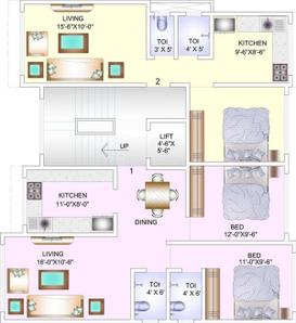 Project Image of 990.0 - 1123.0 Sq.ft 1 BHK Apartment for buy in Zodiac Jupiter