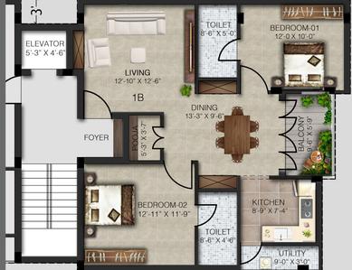 Project Image of 0.0 - 1212.0 Sq.ft 2 BHK Apartment for buy in Kaaviya Saistha