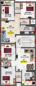 Project Image of 778.0 - 836.0 Sq.ft 2 BHK Apartment for buy in Bharathi Sai Cherry