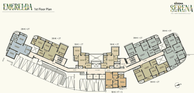 Project Image of 586.0 - 1415.0 Sq.ft 2 BHK Apartment for buy in Siddha Serena