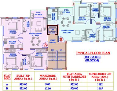Project Image of 890 Sq.ft 2 BHK Apartment / Flat for sale in Rajarhat for Rs. 4500000