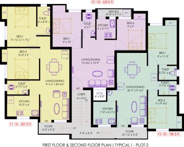 Project Image of 639.0 - 807.0 Sq.ft 2 BHK Apartment for buy in KEH Devas Forte