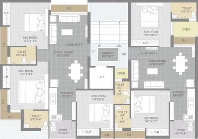 Project Image of 515.0 - 693.0 Sq.ft 2 BHK Apartment for buy in Gangotri Aatman 4