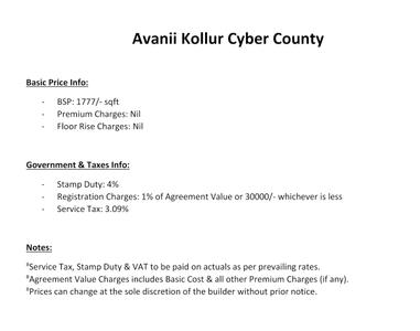 Project Image of 1350.0 - 1800.0 Sq.ft Residential Plot Plot for buy in Avanii Kollur Cyber County