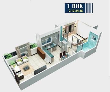 Project Image of 369.0 - 640.0 Sq.ft 1 BHK Apartment for buy in Vikas Gemini Heights III Apartment