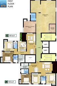 Project Image of 1650 Sq.ft 3 BHK Apartment / Flat for sale in Paschim Putiary for Rs. 9100000
