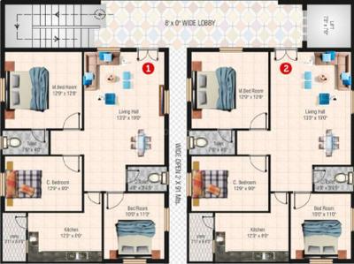 Project Image of 800.0 - 1725.0 Sq.ft 2 BHK Apartment for buy in AVM Red Clay II