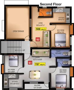 Project Image of 506.0 - 1090.0 Sq.ft 1 BHK Apartment for buy in VGK Blue Bell