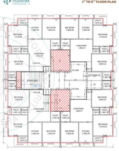 Pushpak Paradise 2 Tower A Cluster Plan from 1st to 6th Floor 2