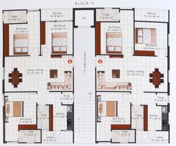 Project Image of 1348.0 - 1520.0 Sq.ft 3 BHK Apartment for buy in JK Arcade