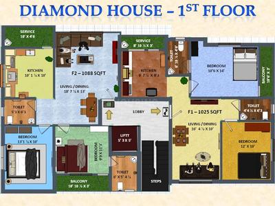 Project Image of 508.0 - 1088.0 Sq.ft 1 BHK Apartment for buy in Sri Diamond House