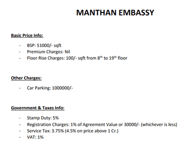 Project Image of 455.0 - 1628.0 Sq.ft 1 BHK Apartment for buy in Manthan Embassy 