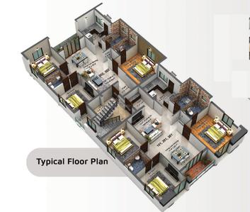 Project Image of 1369.0 - 1370.0 Sq.ft 3 BHK Apartment for buy in Meeras Kavya