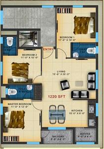 Project Image of 0.0 - 1220.0 Sq.ft 3 BHK Apartment for buy in Annavalam Kayal