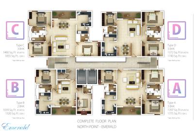 Project Image of 1039.0 - 1460.0 Sq.ft 2 BHK Apartment for buy in North Emerald