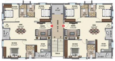 Project Image of 0.0 - 1586.0 Sq.ft 3 BHK Apartment for buy in Sri Fortune Habitat