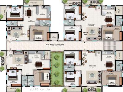 Project Image of 1275.0 - 1725.0 Sq.ft 2 BHK Apartment for buy in Goldstone Maple Homes
