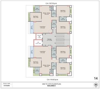Project Image of 1163.36 - 1286.83 Sq.ft 2 BHK Apartment for buy in Raj Laxmi Vivaan Residency