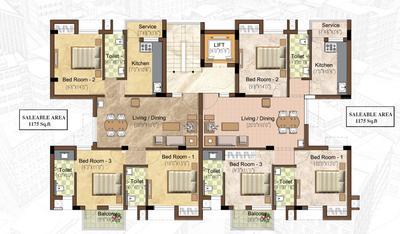 Project Image of 0.0 - 1175.0 Sq.ft 3 BHK Apartment for buy in Pace Sunshine