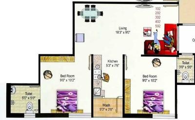Project Image of 383.09 - 424.85 Sq.ft 2 BHK Apartment for buy in Vision Fortune Heights