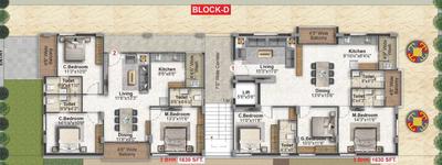 Project Image of 0.0 - 1629.98 Sq.ft 3 BHK Apartment for buy in Inspire Four Square Block D