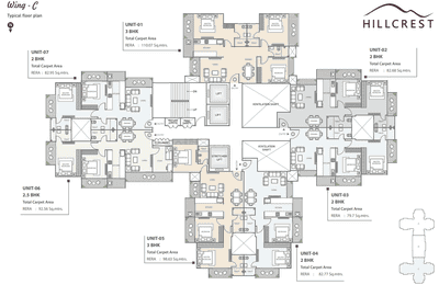 Project Image of 857.88 - 1184.78 Sq.ft 2 BHK Apartment for buy in Hubtown Hillcrest C Wing