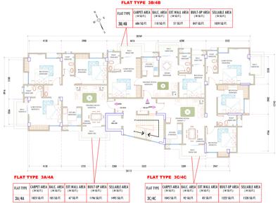 Balaji Heights Cluster Plan from 3rd to 4th Floor 1