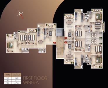 Project Image of 1645.0 - 1827.0 Sq.ft 3 BHK Apartment for buy in Florenza Apartment