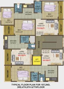 Project Image of 360.0 - 710.0 Sq.ft 1 RK Apartment for buy in Sun Rise Sai Residency