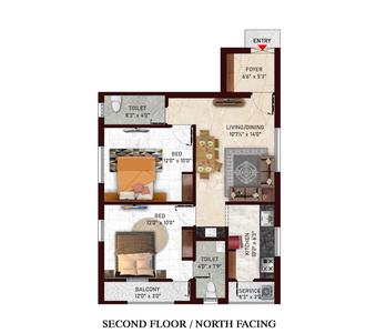 Project Image of 960.0 - 1171.0 Sq.ft 2 BHK Apartment for buy in Sai Guga