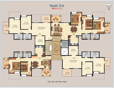 Project Image of 1040.0 - 1385.0 Sq.ft 2 BHK Apartment for buy in Nyati Iris