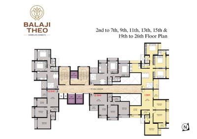Project Image of 705.0 - 980.0 Sq.ft 2 BHK Apartment for buy in Reliable Balaji Theo