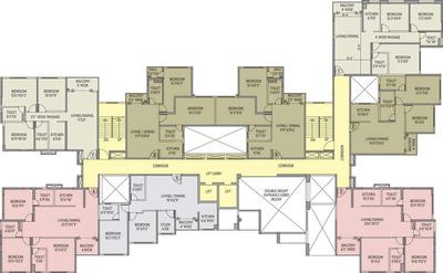 Image of 1325 Sq.ft 3 BHK Apartment / Flat for sale in Siddha Galaxia Phase 2, Rajarhat, Kolkata for Rs. 12400000
