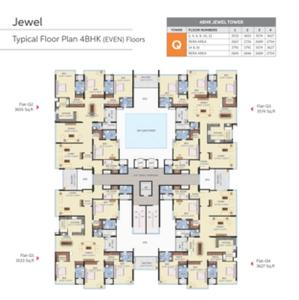 Project Image of 2666.77 - 2726.21 Sq.ft 4 BHK Apartment for buy in KLP Abhinandan Tower Q
