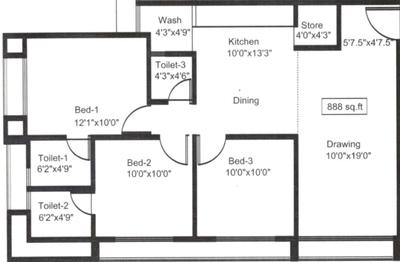 Project Image of 877.0 - 1004.0 Sq.ft 3 BHK Apartment for buy in Mairaa Allied 20 Appartments