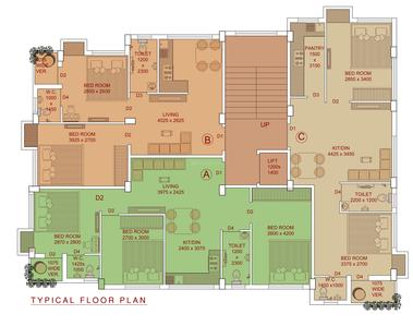Nivanjali Phase 1 Nivanjali Cluster Plan from 1st to 4th Floor 1