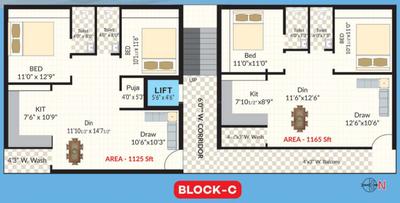 Project Image of 1125.0 - 1565.0 Sq.ft 2 BHK Apartment for buy in Magnus Residency