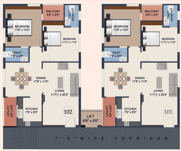 Project Image of 1269.0 - 1652.0 Sq.ft 2 BHK Apartment for buy in Shree Krishna Heights