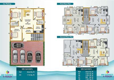Project Image of 0.0 - 950.0 Sq.ft 2 BHK Apartment for buy in MS MS Charan MM Ganges