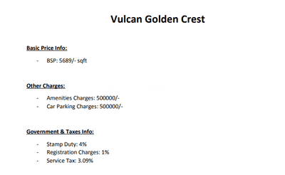 Project Image of 1700.0 - 2175.0 Sq.ft 3 BHK Apartment for buy in Vulcan Golden Crest