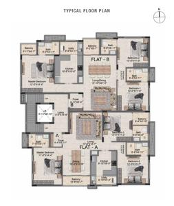 Project Image of 1470.0 - 1555.0 Sq.ft 3 BHK Apartment for buy in Pushkars Temple Tree