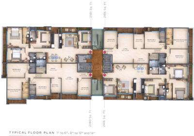 Project Image of 1703.0 - 2416.0 Sq.ft 4 BHK Apartment for buy in Tower Of Adyar