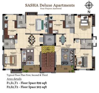 Project Image of 899.0 - 903.0 Sq.ft 2 BHK Apartment for buy in Saagar Sasha Deluxe Apartment
