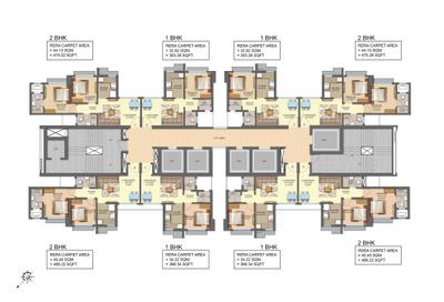 Project Image of 353.38 - 475.12 Sq.ft 1 BHK Apartment for buy in Runwal Avenue Wing J