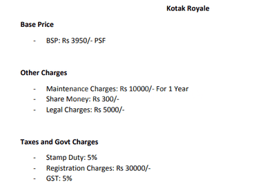 Project Image of 407.0 - 557.0 Sq.ft 1 BHK Apartment for buy in Kotak Kotak Royale Phase 1