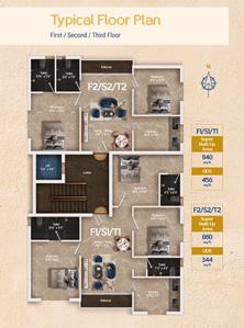 KVR Sree Viruksha Sree Viruksha Cluster Plan from 1st to 3rd Floor 1