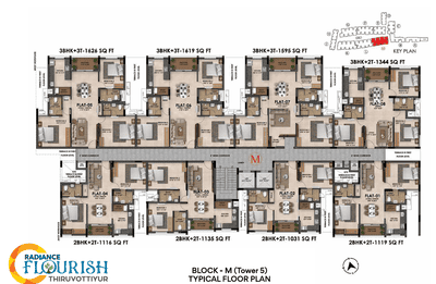 Project Image of 608.0 - 1935.0 Sq.ft 2 BHK Apartment for buy in Radiance Flourish