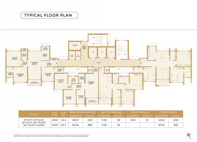 Project Image of 942.0 - 1232.0 Sq.ft 2 BHK Apartment for buy in Dosti Primus